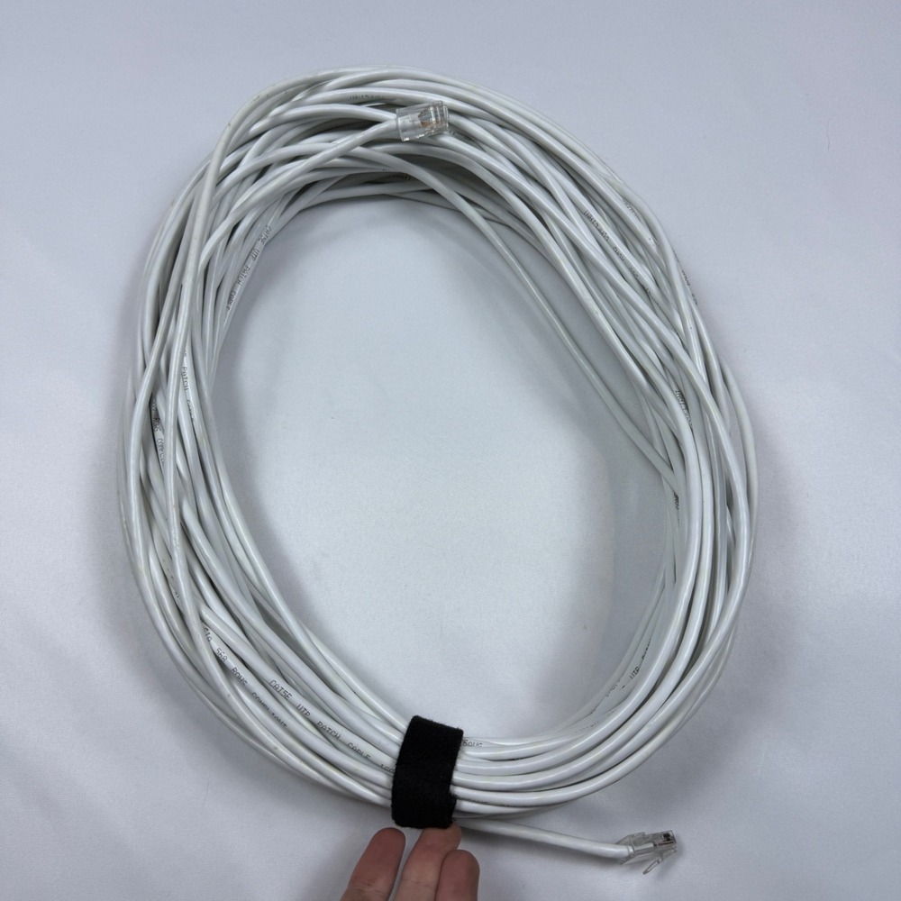 Unbranded Cat5e Ethernet Patch Cable 100ft White 24AWG UTP RJ45 TIA/EIA 568 RoHS